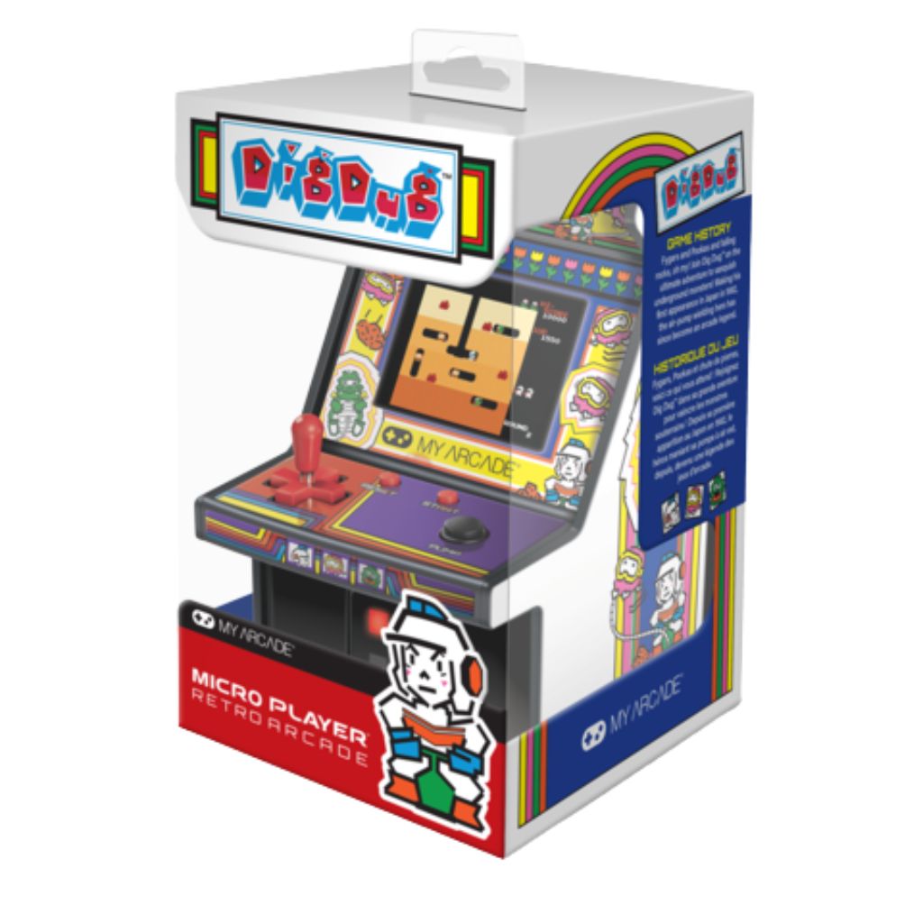 Miniature arcade machine with 'Bibbidi' branding on a white background