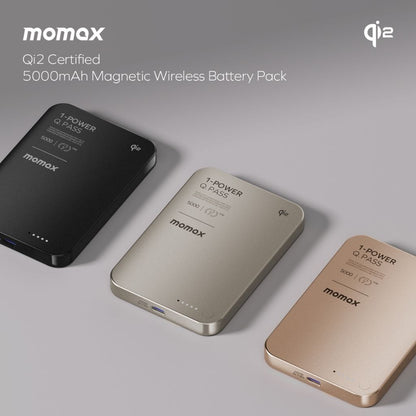 Momax 1-Power Q.Pass 5000 mAh Qi2 Magnetic Wireless Power Bank