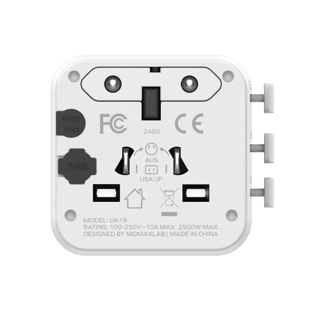 Momax 1-World Universal Travel Adaptor With Dual AC