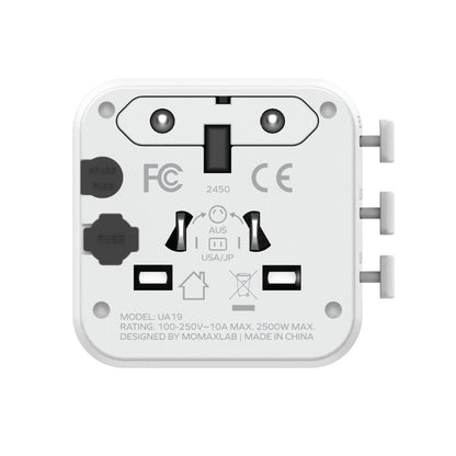 Momax 1-World Universal Travel Adaptor With Dual AC