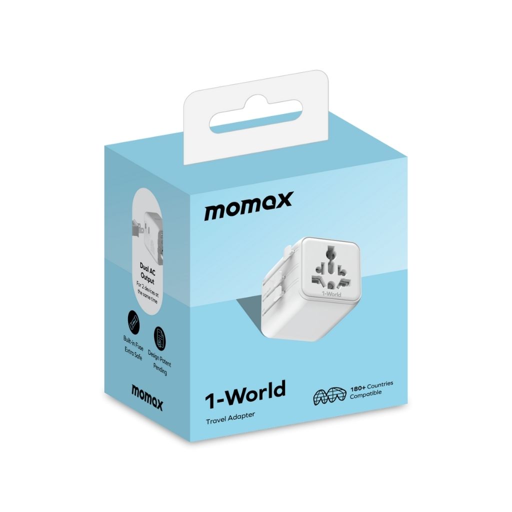 Momax 1-World Universal Travel Adaptor With Dual AC