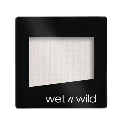 Wet n Wild eyeshadow compact with white shade on a white background