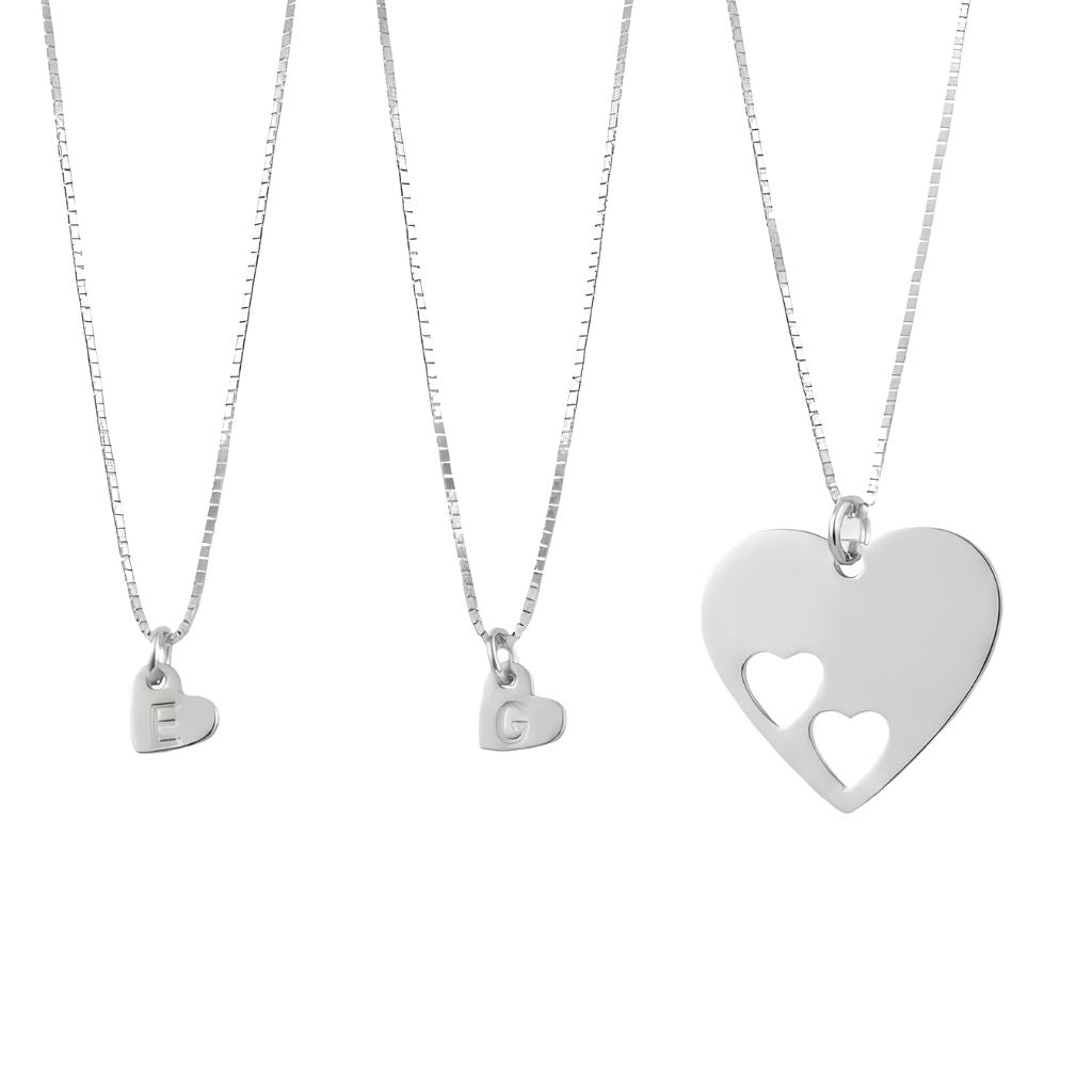 Duo Engraved Heart Necklace
