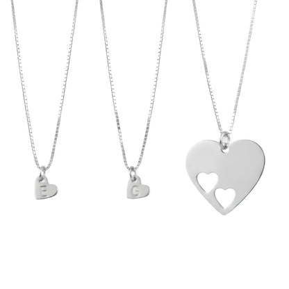 Duo Engraved Heart Necklace