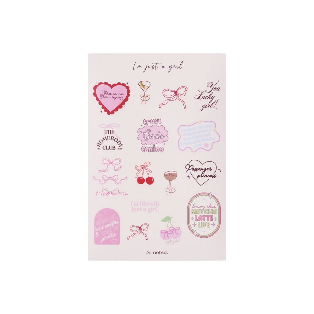 I'm Just a Girl Sticker Sheet