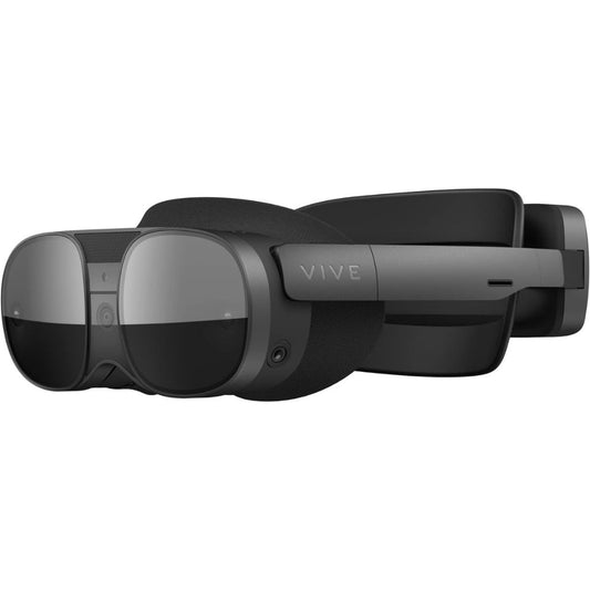 Black VR headset with 'VIVE' branding on a white background