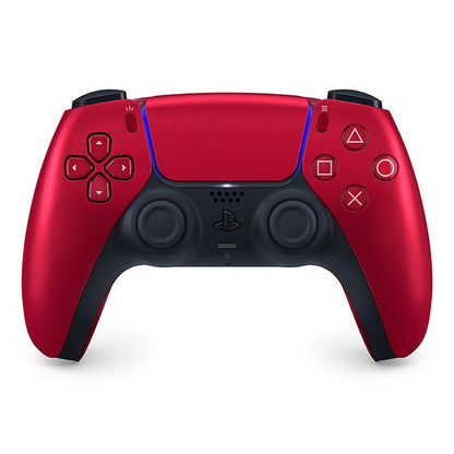 Red gaming controller with black accents on a white background