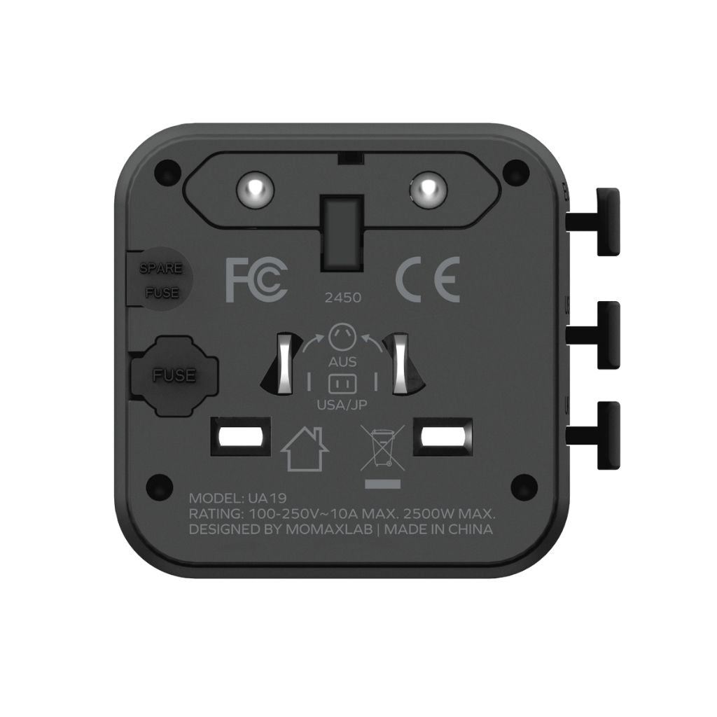 Momax 1-World Universal Travel Adaptor With Dual AC
