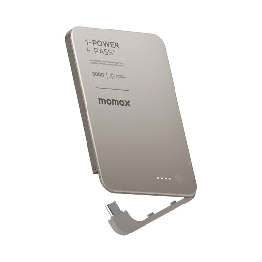 Momax 1-Power F.Pass+ 3000 mAh Power Bank With Built-In Cable & Magnetic Attachment