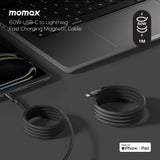 Momax Mag Link 60W USB-C To Lightning Magnetic Cable 1M