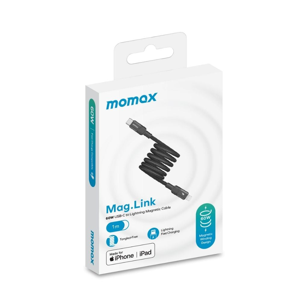 Momax Mag Link 60W USB-C To Lightning Magnetic Cable 1M