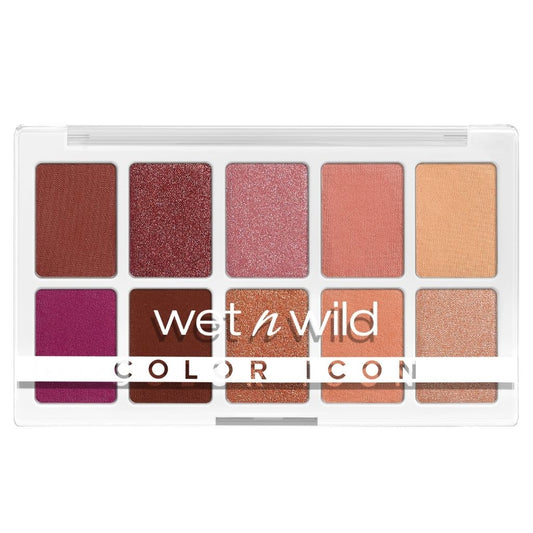 Wet n Wild eyeshadow palette with various colors on a white background