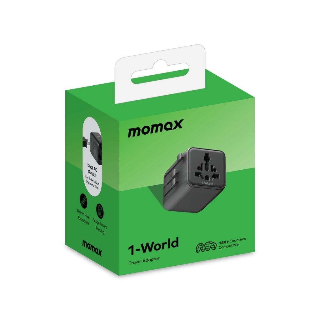 Momax 1-World Universal Travel Adaptor With Dual AC