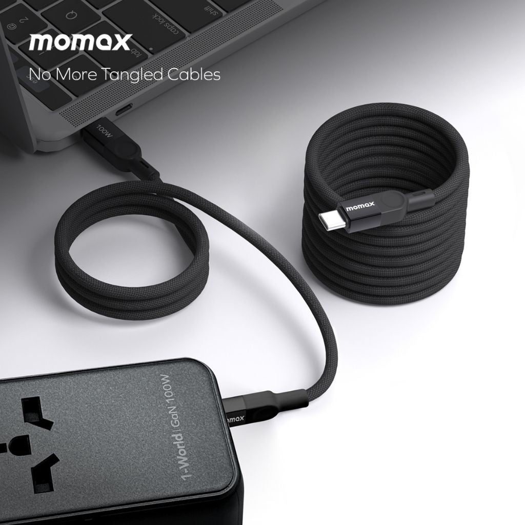 Momax Elite Mag Link 100W USB-C To USB-C Magnetic Cable 1M