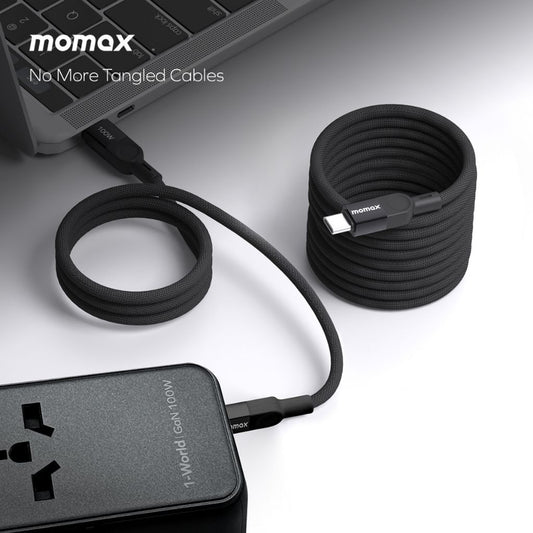 Momax Elite Mag Link 100W USB-C To USB-C Magnetic Cable 1M