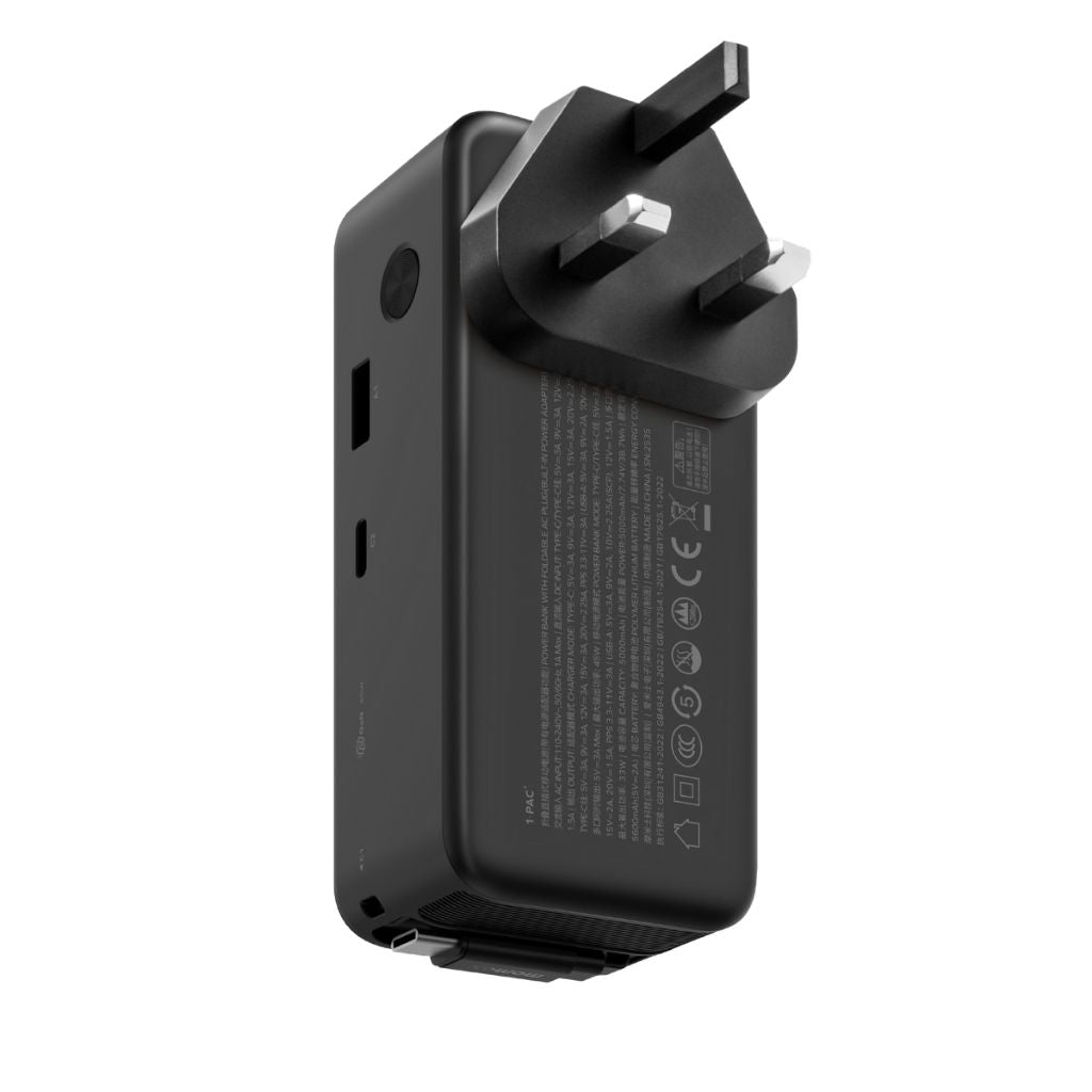Momax 45W GaN Power Bank with 10,000 mAh Capacity and Dual AC/DC Charging