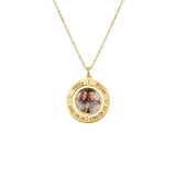 Engraved Photo Double Round Disc Necklace
