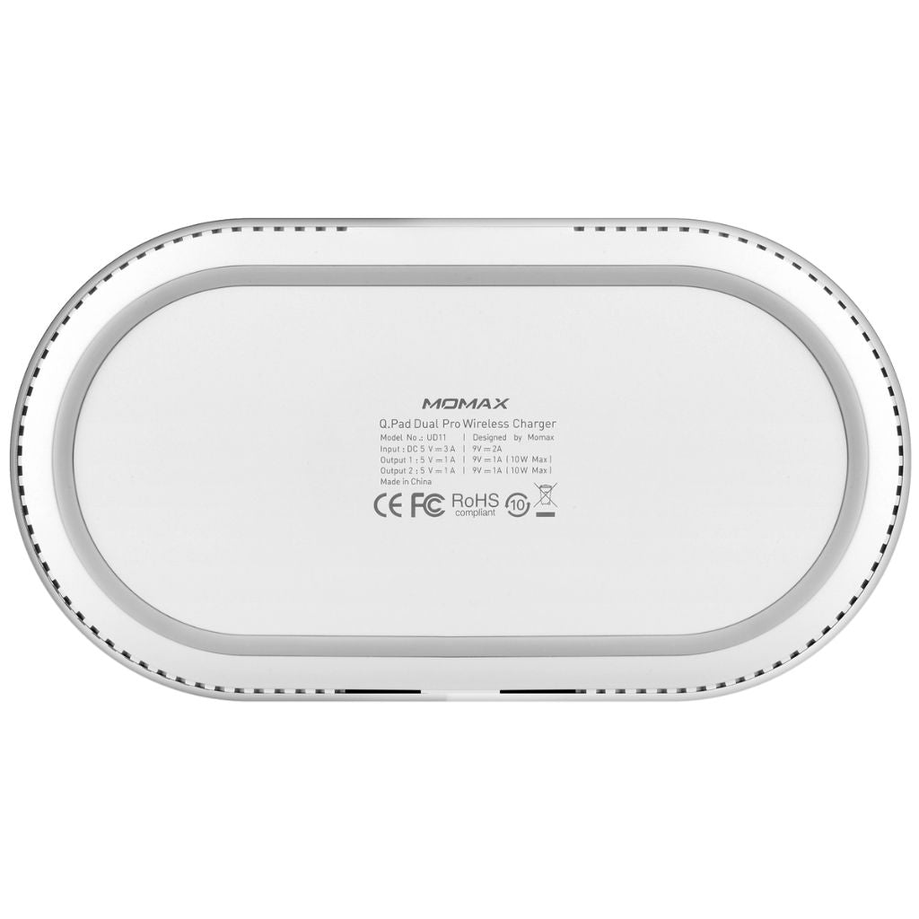 Momax Q.Pad Dual Pro Quad-Coil Fast Wireless Charger