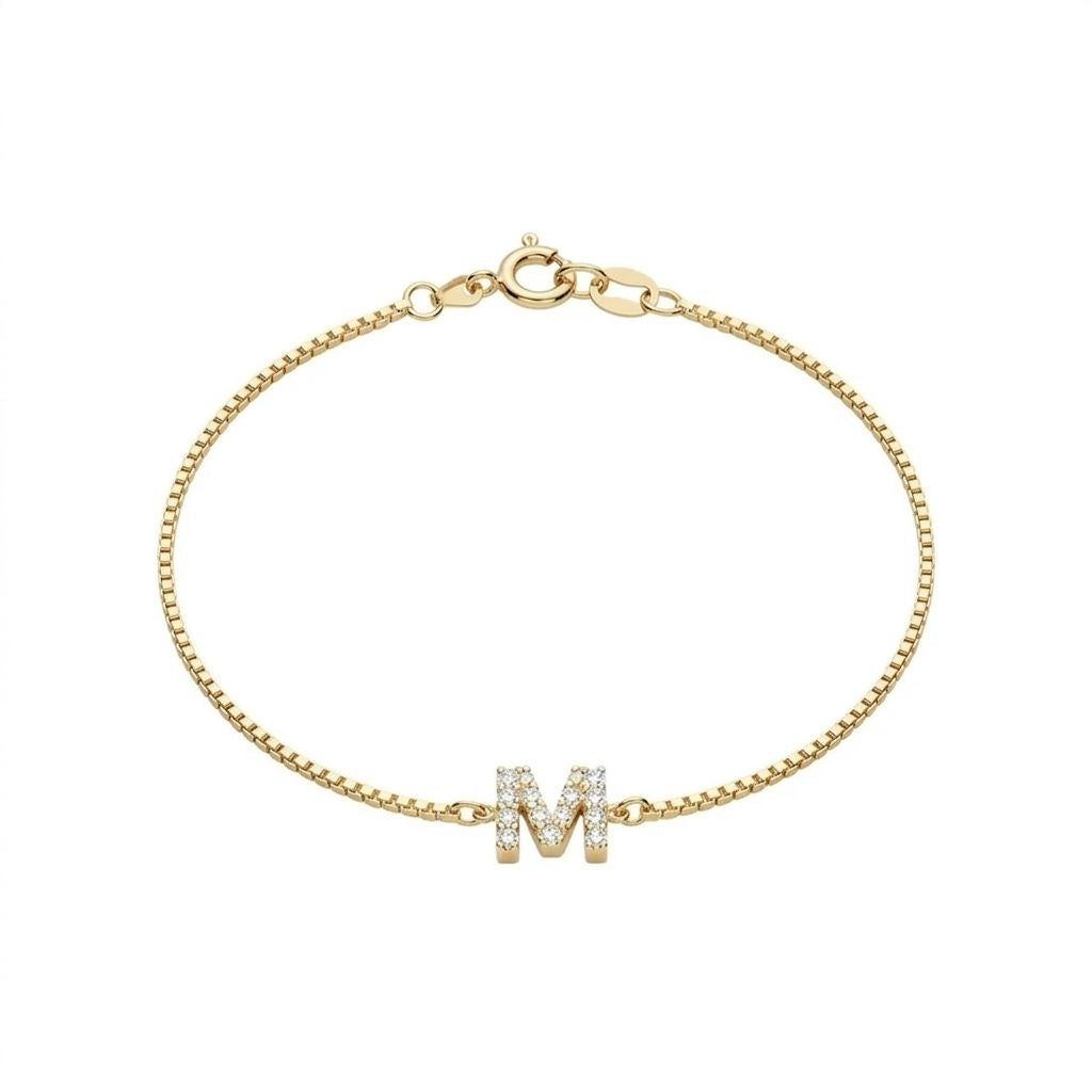 Personalised Diamond Initial Bracelet