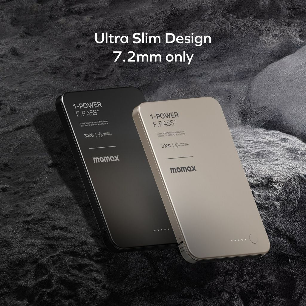Momax 1-Power F.Pass+ 3000 mAh Power Bank With Built-In Cable & Magnetic Attachment
