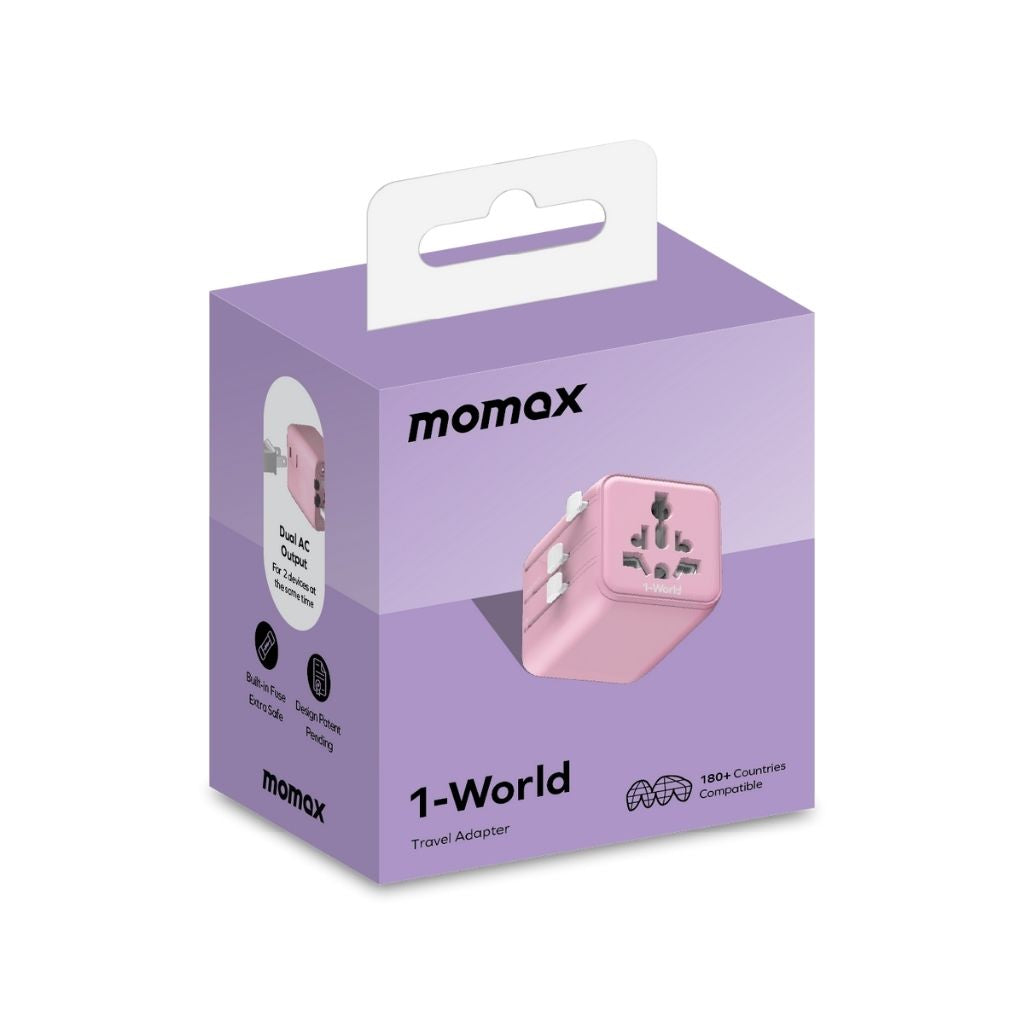 Momax 1-World Universal Travel Adaptor With Dual AC