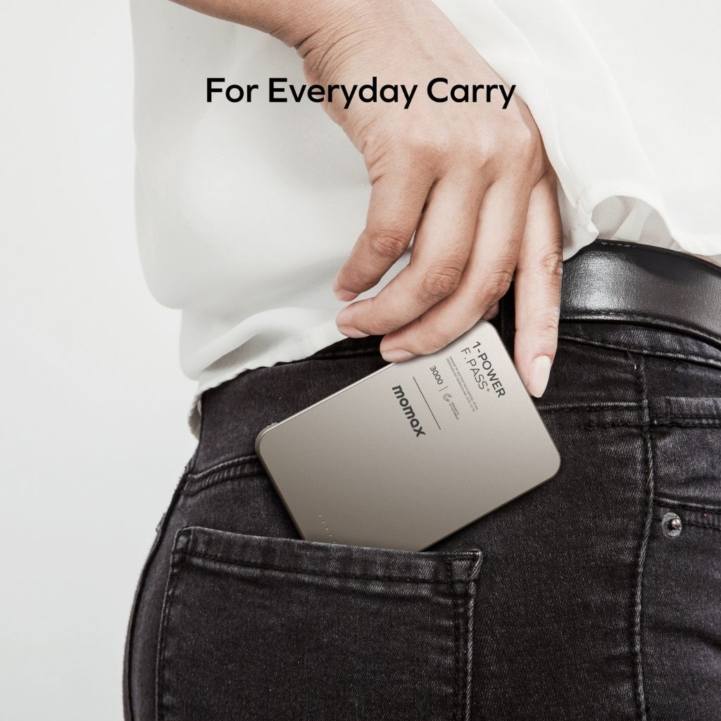 Momax 1-Power F.Pass+ 3000 mAh Power Bank With Built-In Cable & Magnetic Attachment