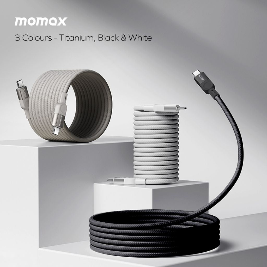 Momax Elite Mag Link 100W USB-C To USB-C Magnetic Cable 1M