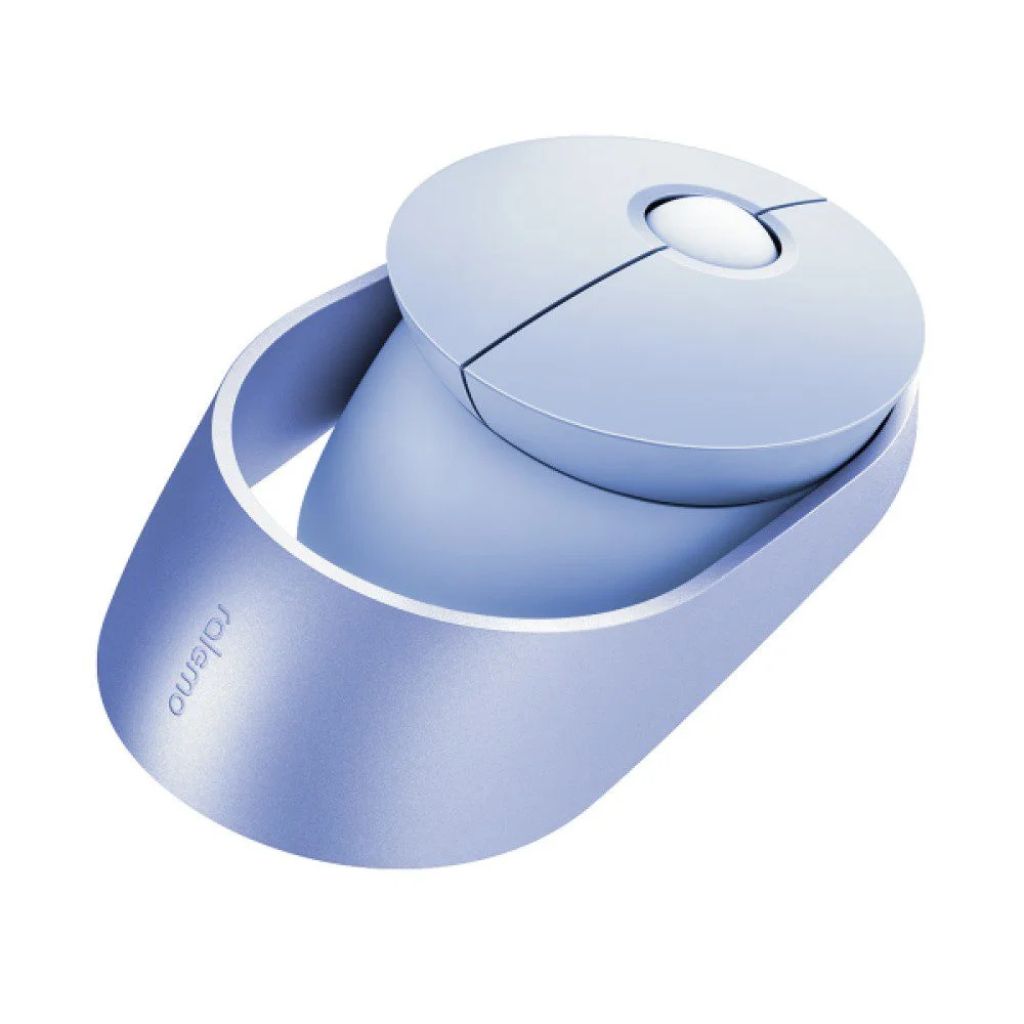 Blue computer mouse on a white background