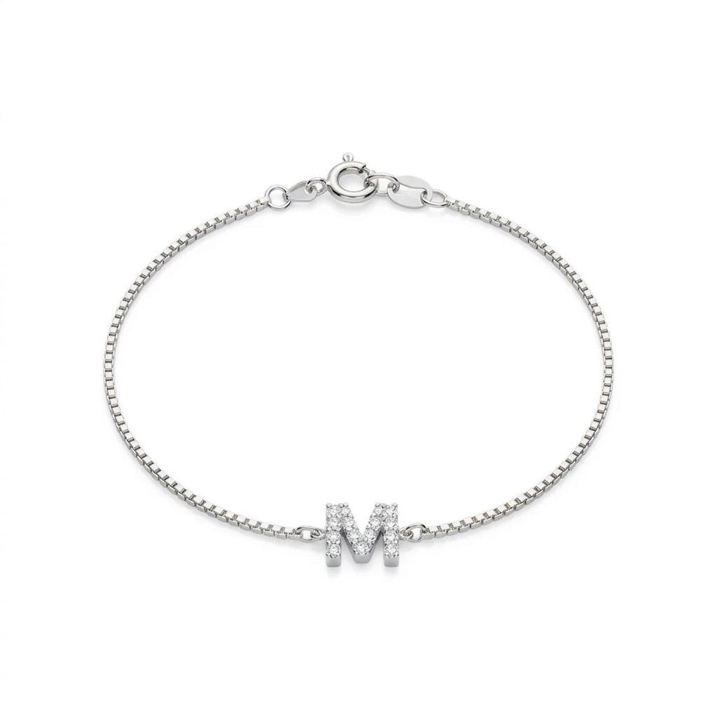 Personalised Diamond Initial Bracelet