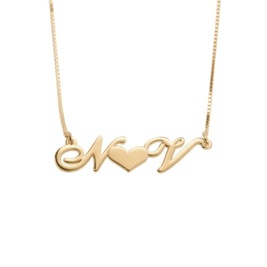 Custom Initials With Heart Necklace