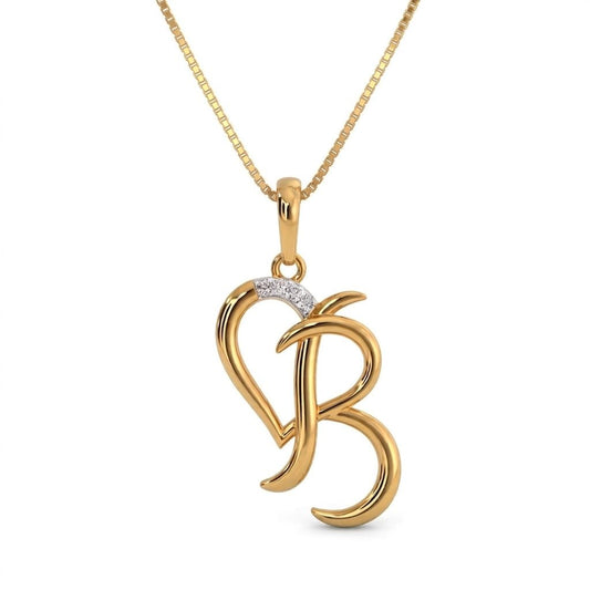 Elegant Heart Initial Pendant Necklace