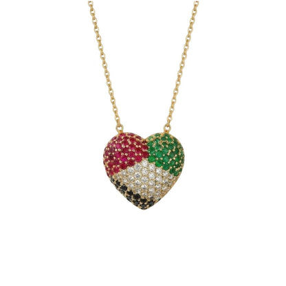 UAE Flag Heart Necklace