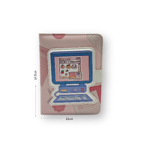 Kawaii Cute Computer Theme Notebook with Magnetic Flap