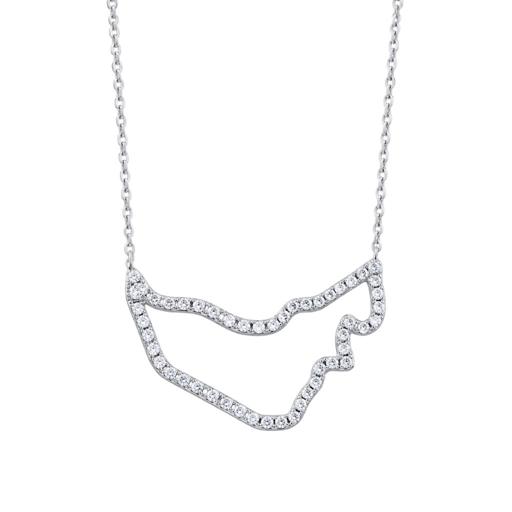 UAE Zirconia Map Necklace