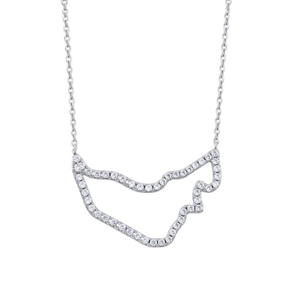 UAE Zirconia Map Necklace