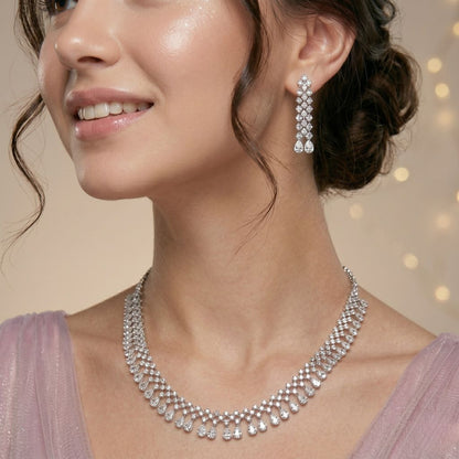 The Lumina Drop Necklace And Earrings Set