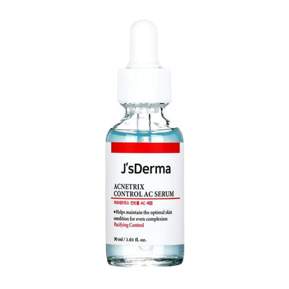 JsDerma Acnetrix Control AC Serum bottle on a white background