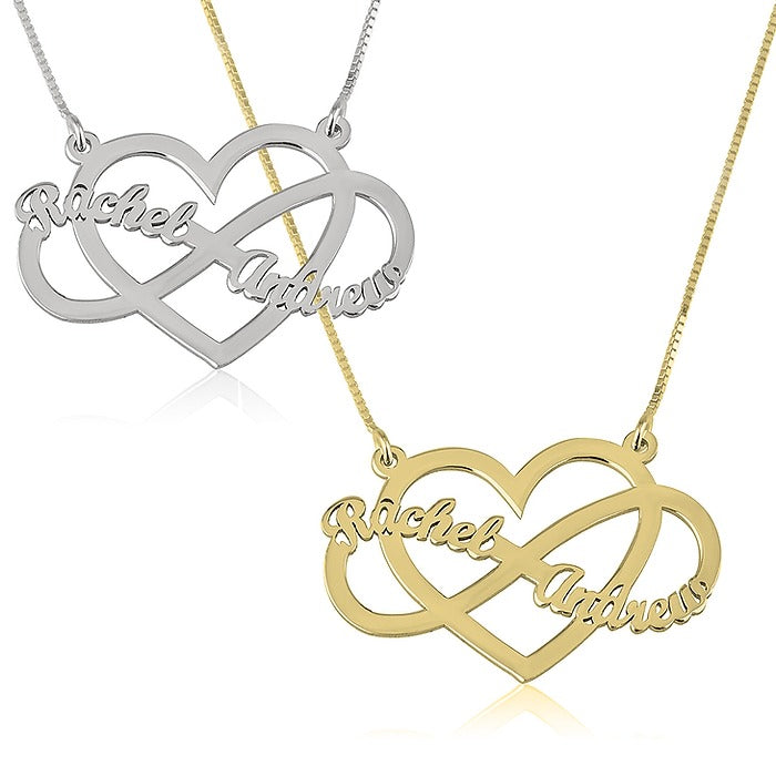 Infinity & Heart Combo Two Names Necklace