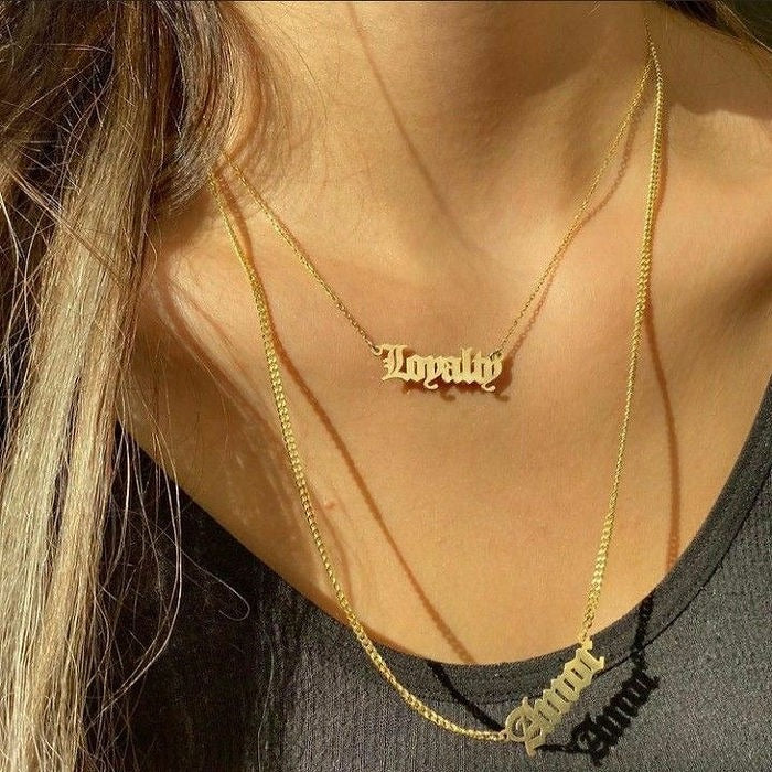 Vintage English Name Necklace