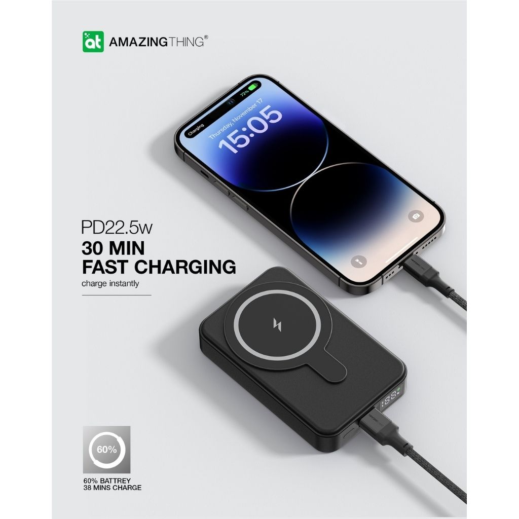 At Thunder Pro Mag Pd 10000 mAh Power Bank With Holder