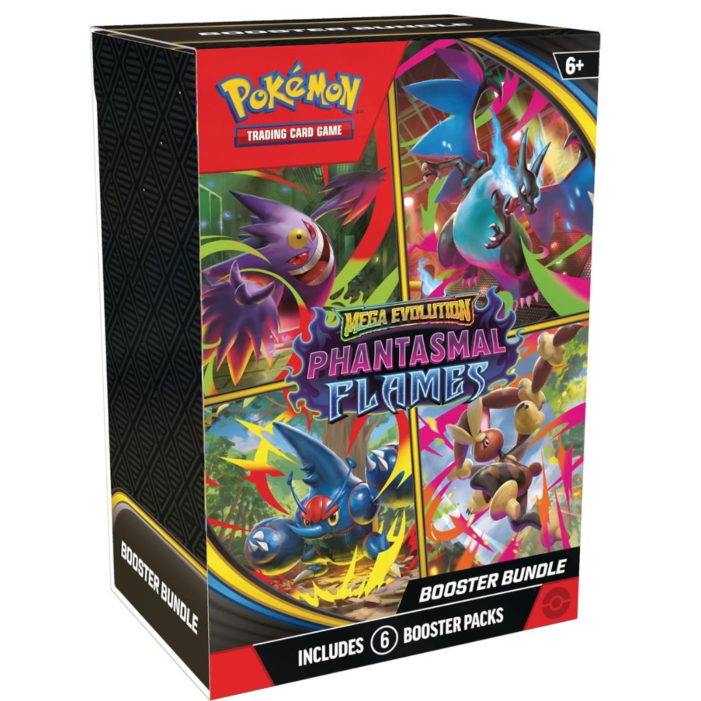 Pokémon TCG: Mega Evolution—Phantasmal Flames Booster Bundle box with white background
