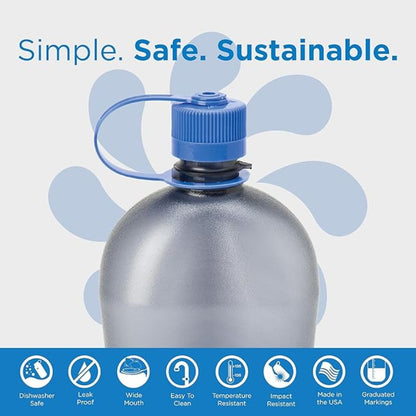 Nalgene Sustain 32oz Leak-Proof Canteen Bottle - Gray
