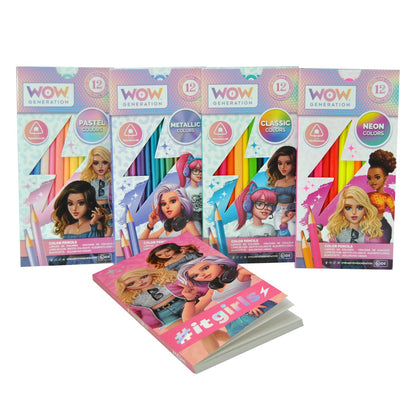 Set 48 Coloured Pencils with Notebook