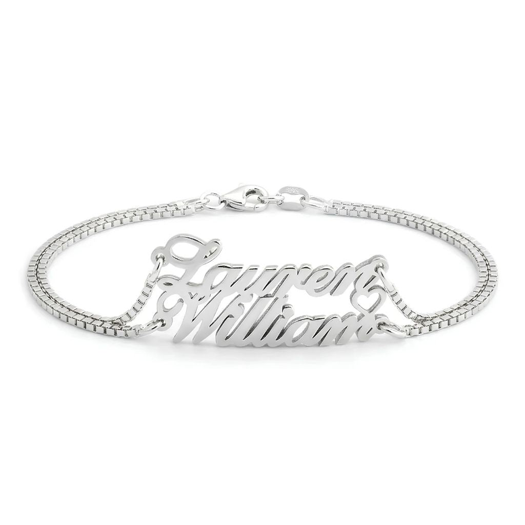 Two Name Bracelet with Heart