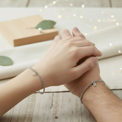Personalized Initial Bracelet Duo Set