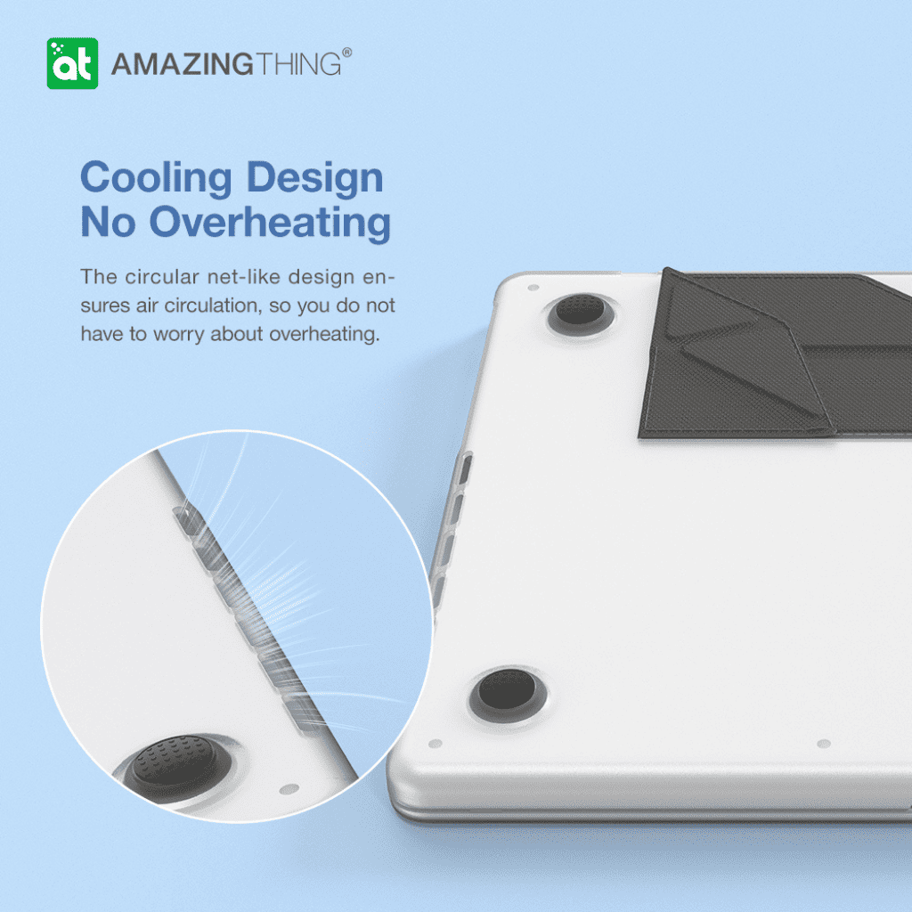 Product with cooling design feature on a blue background, featuring the brand 'Amazing Thing'.