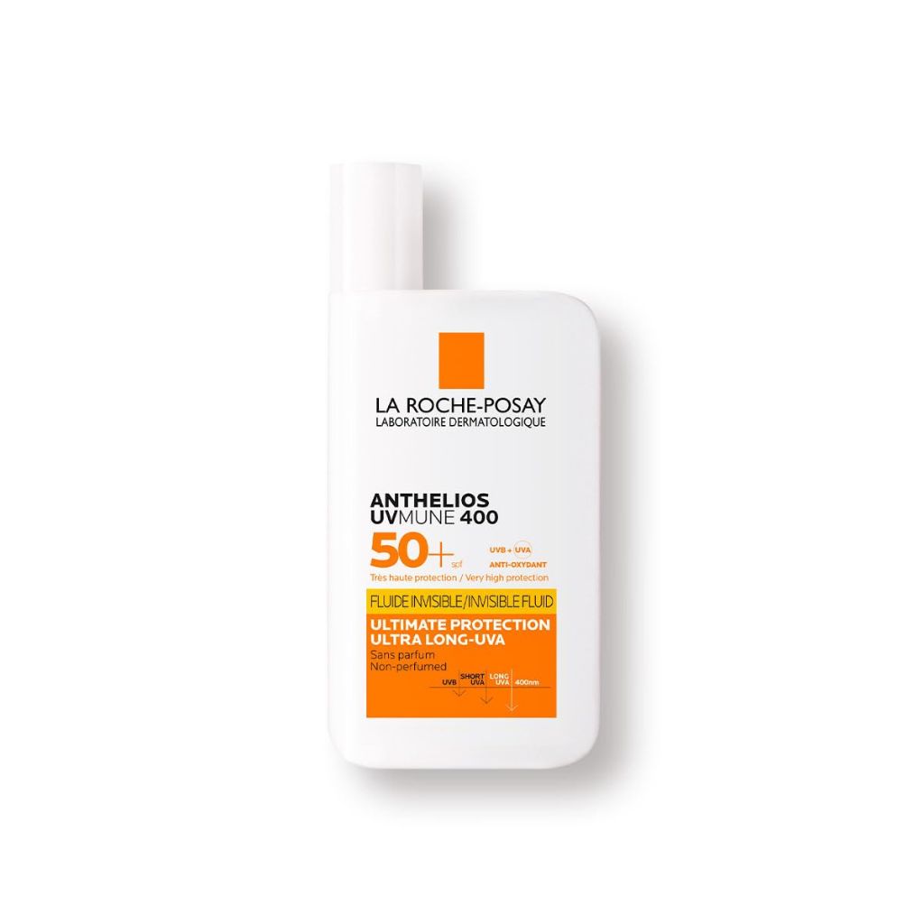 La Roche-Posay sunscreen bottle on a white background