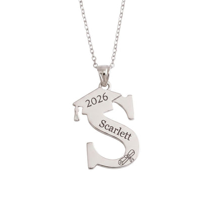 Custom Graduation Initial Necklace