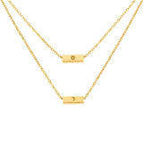 Customised Initial Bar Necklace Set