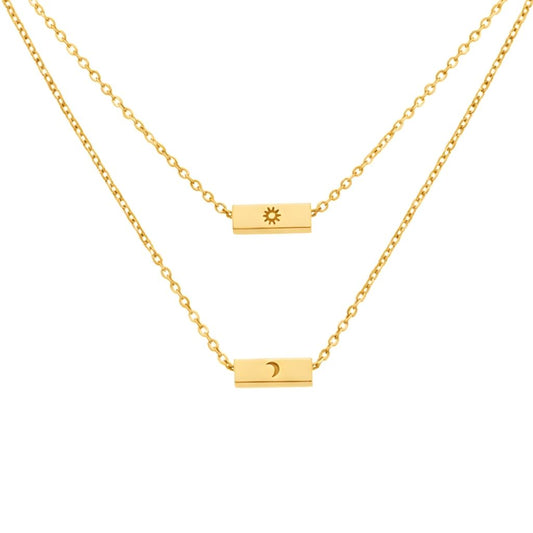 Customised Initial Bar Necklace Set